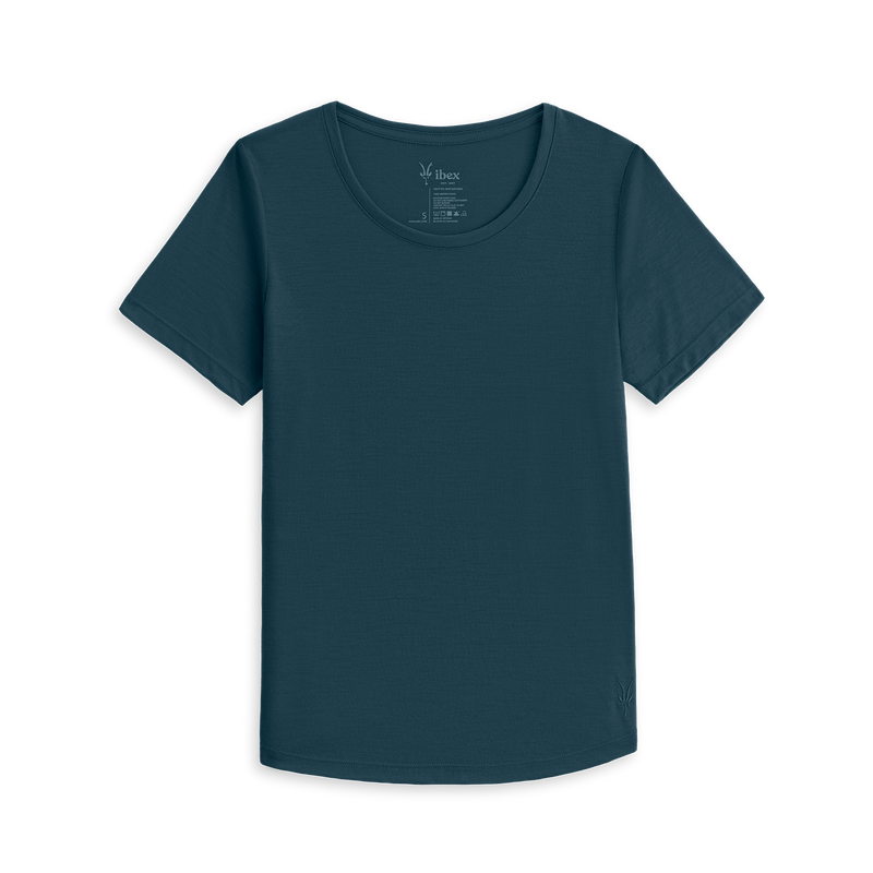 Merino Dowlas Short Sleeve Crewe T-Shirt IB Glacier Squares